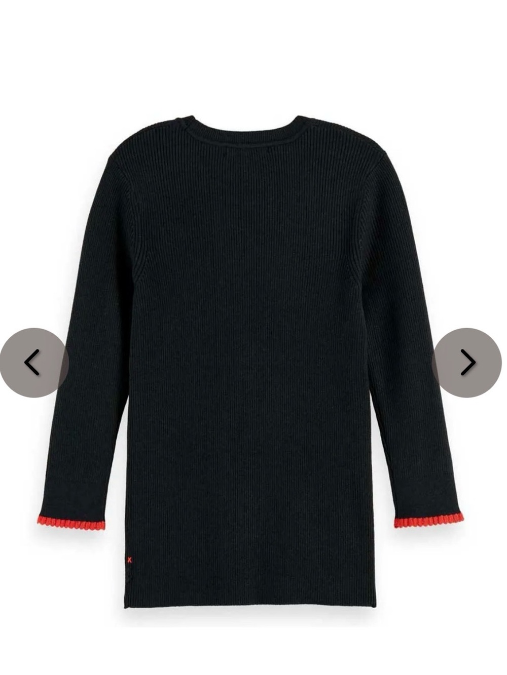 Scotch & Soda Black V-Neck Ribbed Sweater with Red Trim - Picture 8 of 9